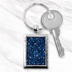 Dark Blue Stars Key Chain (rectangle)