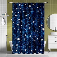 Dark Blue Stars Shower Curtain 48  X 72  (small) 