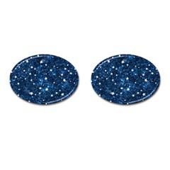 Dark Blue Stars Cufflinks (oval) by AnkouArts