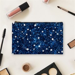 Dark Blue Stars Cosmetic Bag (medium) by AnkouArts