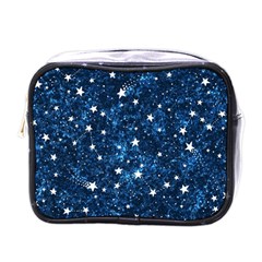 Dark Blue Stars Mini Toiletries Bag (one Side) by AnkouArts