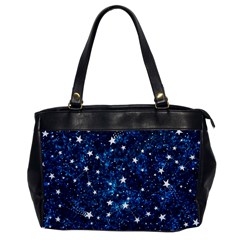 Dark Blue Stars Oversize Office Handbag by AnkouArts