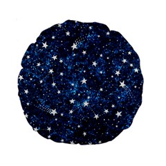 Dark Blue Stars Standard 15  Premium Round Cushions