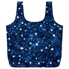 Dark Blue Stars Full Print Recycle Bag (xl) by AnkouArts