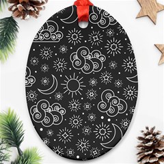 Dark Moon And Stars Ornament (oval)