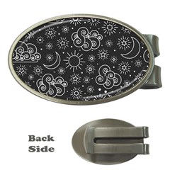 Dark Moon And Stars Money Clips (oval) 