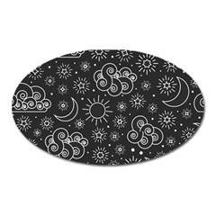 Dark Moon And Stars Oval Magnet