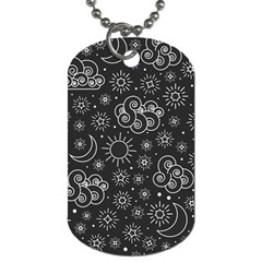 Dark Moon And Stars Dog Tag (one Side) by AnkouArts