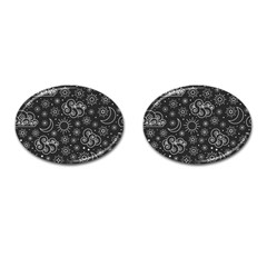 Dark Moon And Stars Cufflinks (oval) by AnkouArts