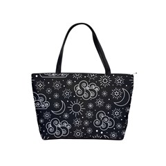 Dark Moon And Stars Classic Shoulder Handbag by AnkouArts