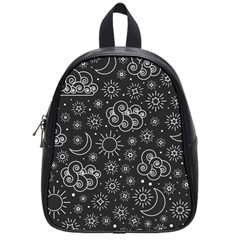 Dark Moon And Stars School Bag (small) by AnkouArts