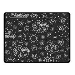 Dark Moon And Stars Fleece Blanket (small) by AnkouArts