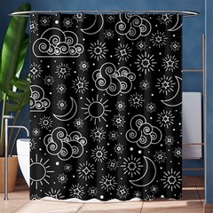 Dark Moon And Stars Shower Curtain 60  X 72  (medium)  by AnkouArts