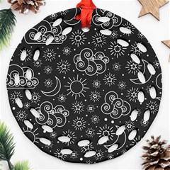 Dark Moon And Stars Ornament (round Filigree)