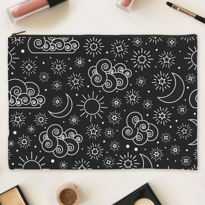 Dark Moon and Stars Cosmetic Bag (XXXL)