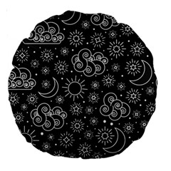 Dark Moon And Stars Large 18  Premium Round Cushions