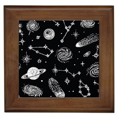 Dark Stars And Planets Framed Tile by AnkouArts