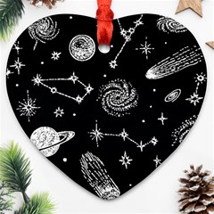 Dark Stars And Planets Ornament (heart)