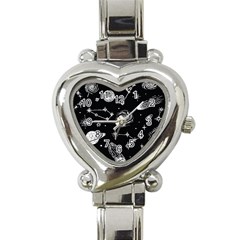 Dark Stars And Planets Heart Italian Charm Watch by AnkouArts