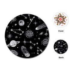 Dark Stars And Planets Playing Cards Single Design (round)