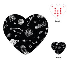 Dark Stars And Planets Playing Cards Single Design (heart)