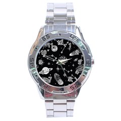 Dark Stars And Planets Stainless Steel Analogue Watch