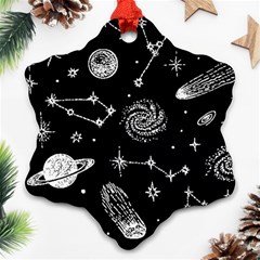 Dark Stars And Planets Snowflake Ornament (two Sides)