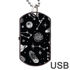 Dark Stars And Planets Dog Tag Usb Flash (two Sides) by AnkouArts