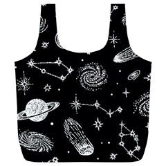 Dark Stars And Planets Full Print Recycle Bag (xl) by AnkouArts