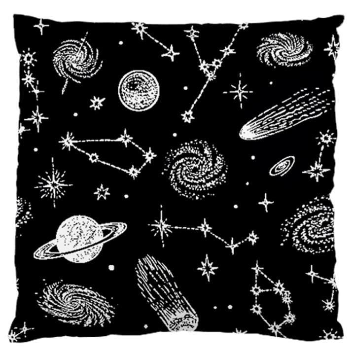 Dark Stars and Planets Large Flano Cushion Case (One Side)