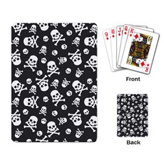 Skull And Cross Bone On Black Background Playing Cards Single Design (rectangle)