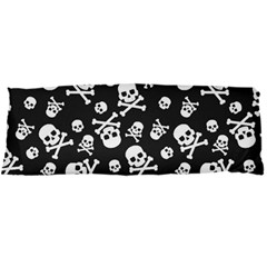 Skull And Cross Bone On Black Background Body Pillow Case Dakimakura (two Sides)