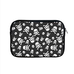 Skull And Cross Bone On Black Background Apple Macbook Pro 15  Zipper Case by AnkouArts