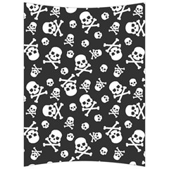 Skull And Cross Bone On Black Background Back Support Cushion by AnkouArts