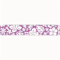 White Hawaiian Flowers On Purple Small Bar Mats by AnkouArts