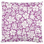 White Hawaiian flowers on purple Large Cushion Case (One Side) Front