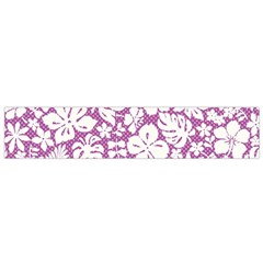 White Hawaiian Flowers On Purple Small Flano Scarf by AnkouArts