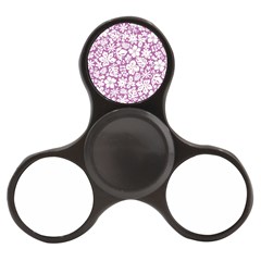 White Hawaiian Flowers On Purple Finger Spinner