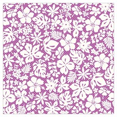 White Hawaiian Flowers On Purple Lightweight Scarf 