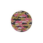 Abstract Glitter Gold, Black and Pink Camo Golf Ball Marker (10 pack) Front