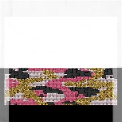 Abstract Glitter Gold, Black And Pink Camo Rectangular Jigsaw Puzzl by AnkouArts