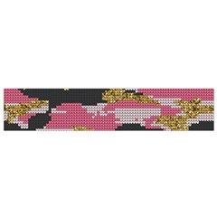 Abstract Glitter Gold, Black And Pink Camo Small Flano Scarf by AnkouArts