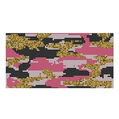 Abstract Glitter Gold, Black And Pink Camo Satin Shawl by AnkouArts