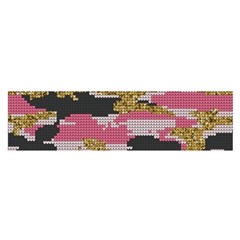 Abstract Glitter Gold, Black And Pink Camo Satin Scarf (oblong) by AnkouArts