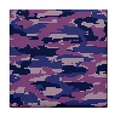 Abstract Purple Camo Tile Coaster by AnkouArts