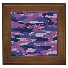 Abstract Purple Camo Framed Tile by AnkouArts