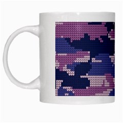 Abstract Purple Camo White Mugs by AnkouArts