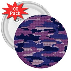 Abstract Purple Camo 3  Buttons (100 Pack)  by AnkouArts