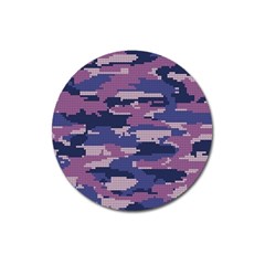 Abstract Purple Camo Magnet 3  (round) by AnkouArts