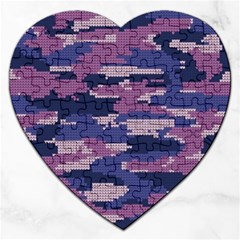 Abstract Purple Camo Jigsaw Puzzle (heart)